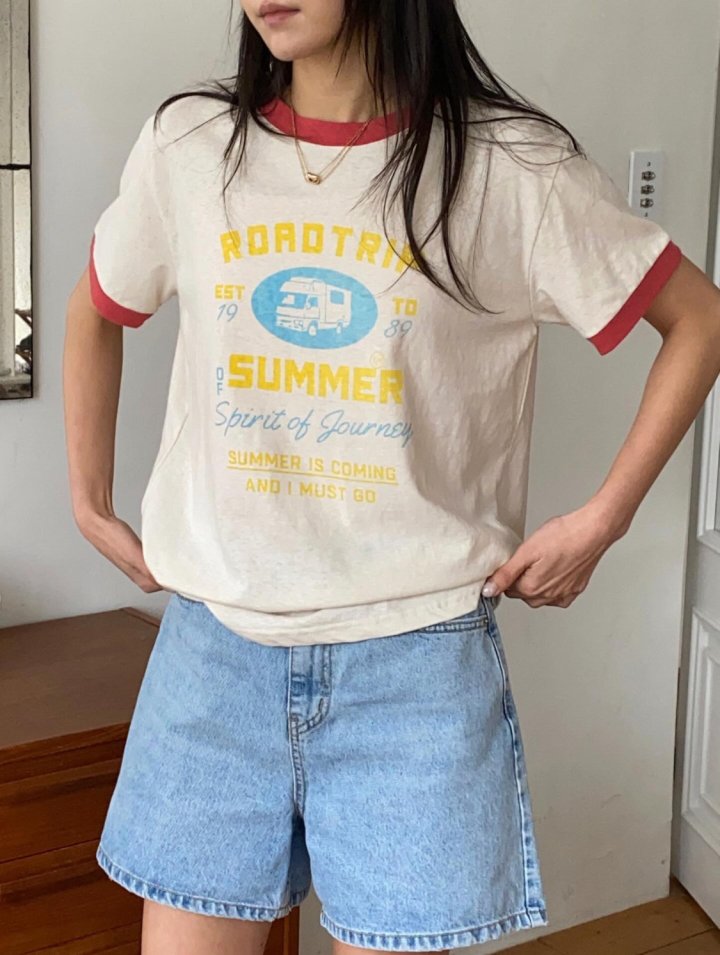 Diana - Korean Women Fashion - #restrostyle - Road Color Block Tee - 2