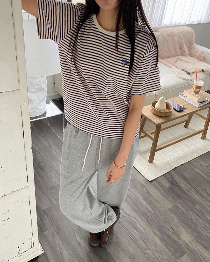 Diana - Korean Women Fashion - #romanticstyle - Pie Stripe Tee - 7