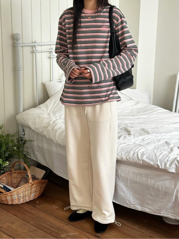 Diana - Korean Women Fashion - #romanticstyle - Foreign Stripe Tee - 7