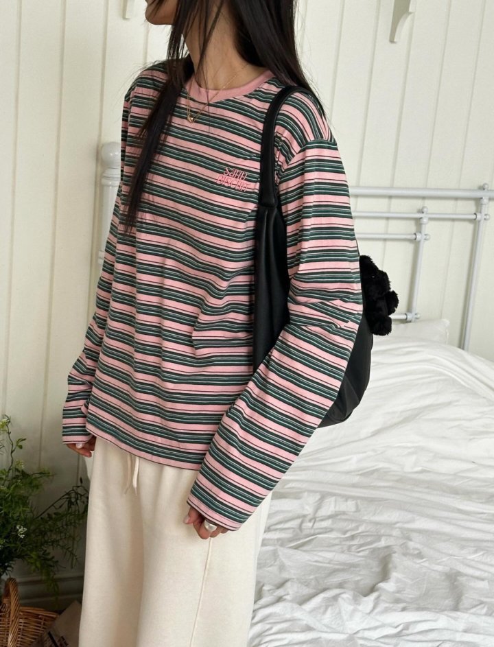 Diana - Korean Women Fashion - #shopsmall - Foreign Stripe Tee - 8