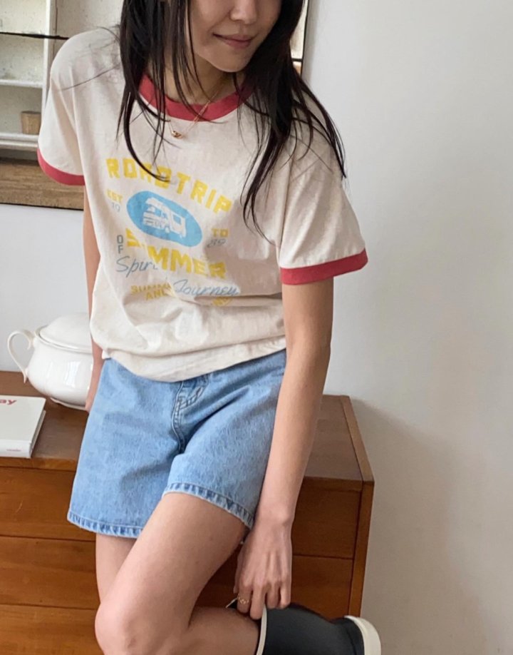 Diana - Korean Women Fashion - #romanticstyle - Road Color Block Tee - 4