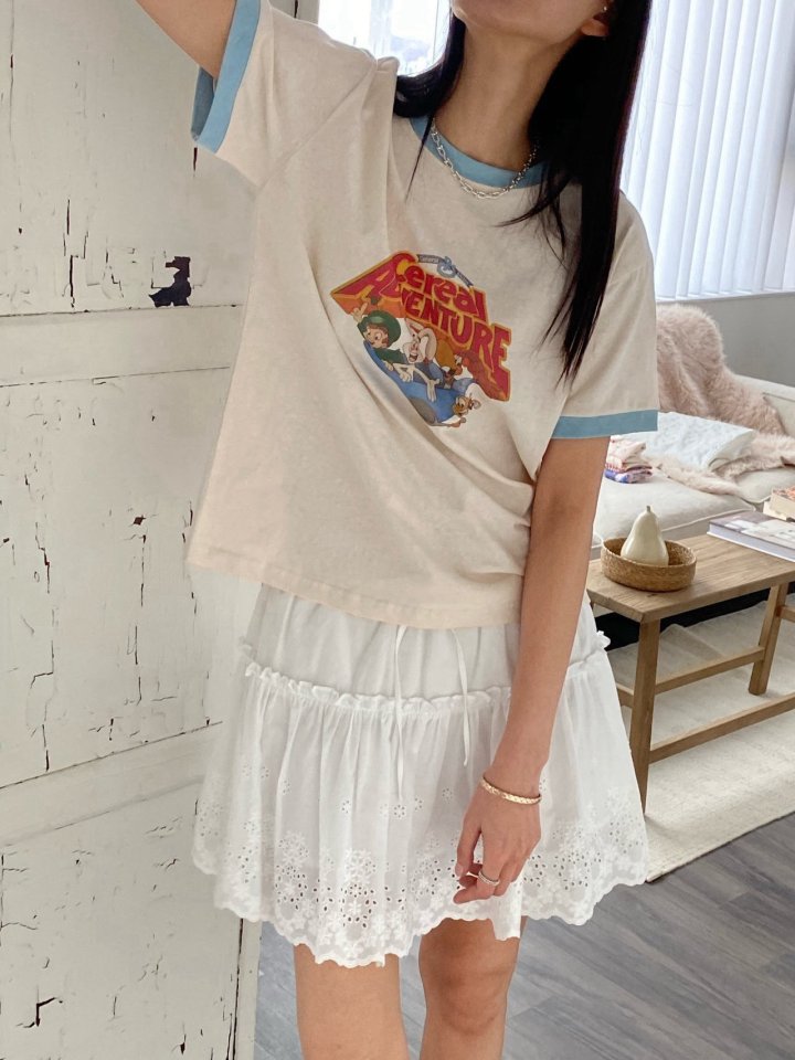 Diana - Korean Women Fashion - #thatsdarling - Cereal Color Block Tee - 4