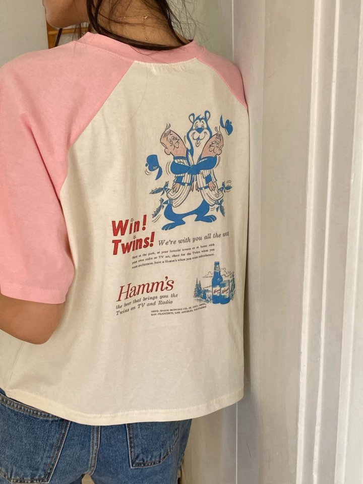 Diana - Korean Women Fashion - #vintageinspired - Twins Raglan Tee
