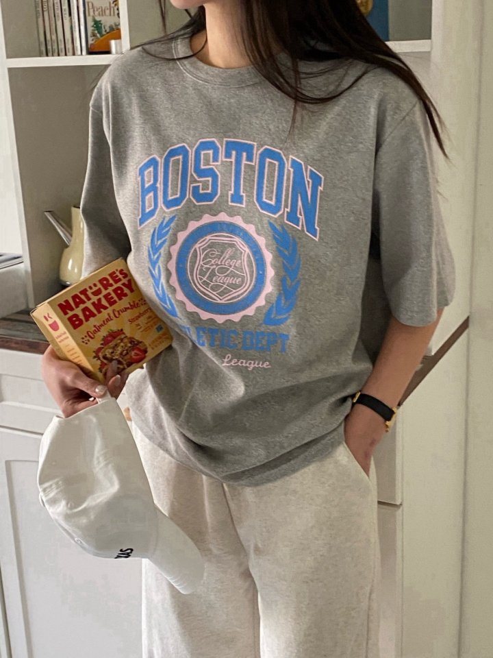 Diana - Korean Women Fashion - #vintagekidsstyle - Boston Tee - 8