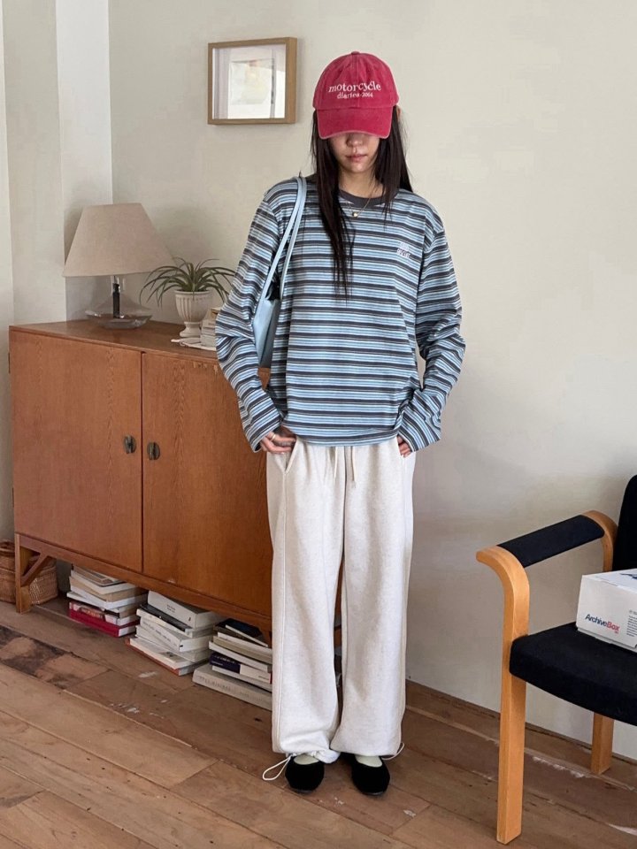 Diana - Korean Women Fashion - #vintageinspired - Foreign Stripe Tee - 4