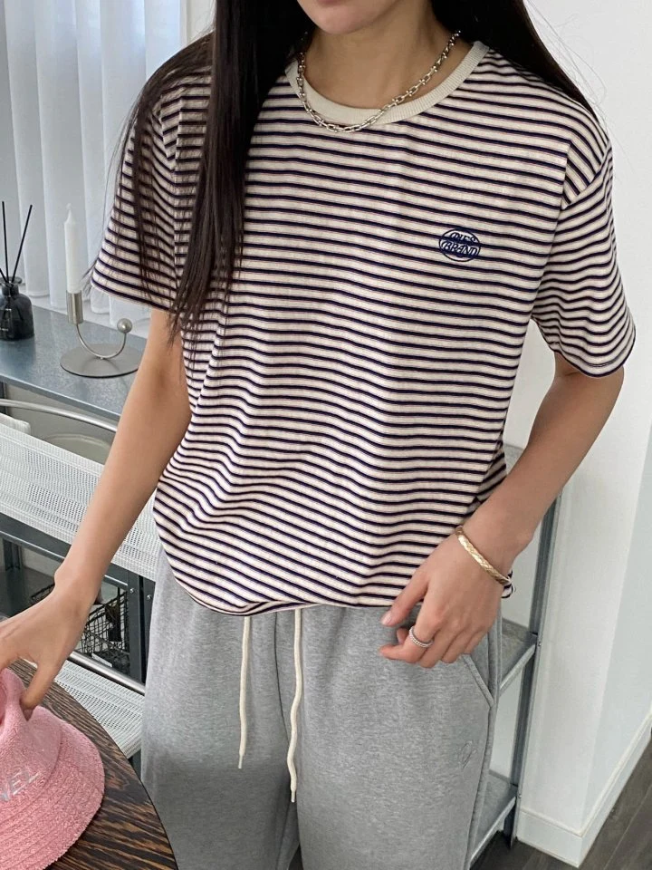 Diana - Korean Women Fashion - #womensfashion - Pie Stripe Tee - 12