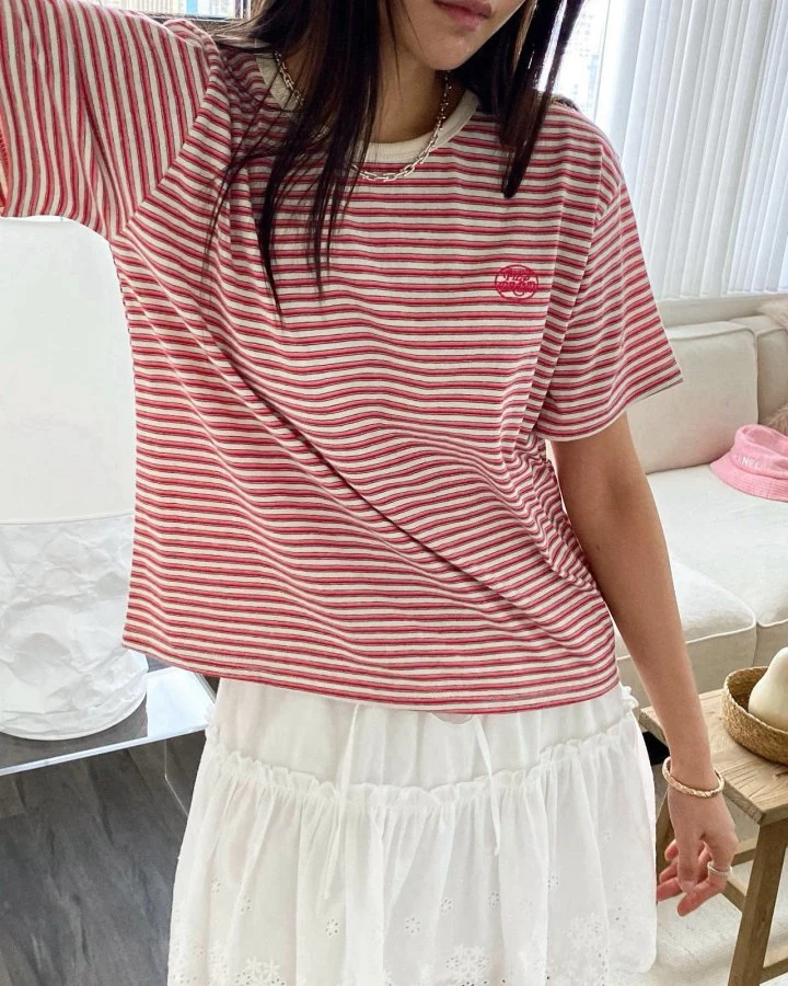 Diana - Korean Women Fashion - #womensfashion - Pie Stripe Tee - 2