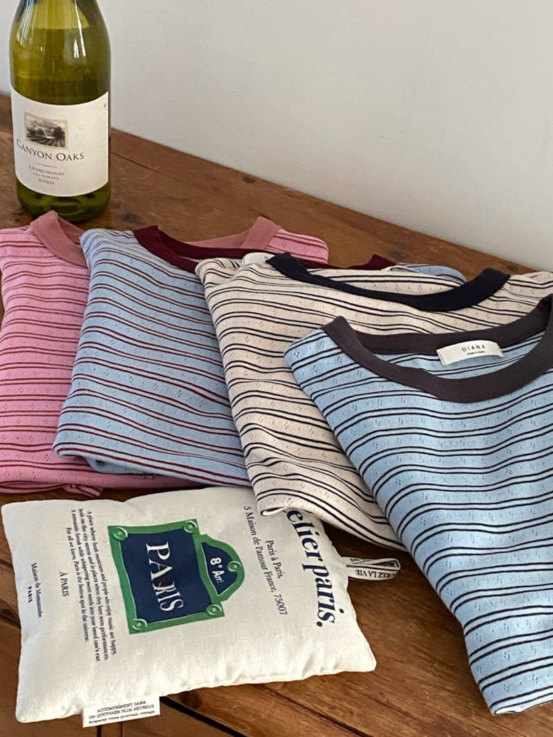 Diana - Korean Women Fashion - #womensfashion - Flo Stripe Tee - 12