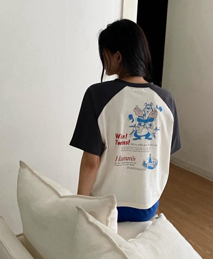 Diana - Korean Women Fashion - #womensfashion - Twins Raglan Tee - 10