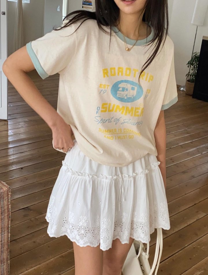 Diana - Korean Women Fashion - #womensfashion - Road Color Block Tee - 10