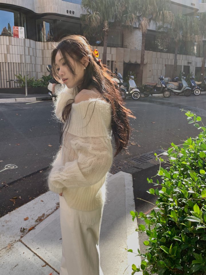Dress Room - Korean Women Fashion - #momslook - Cable Off-Shoulder Wool Knit - 6