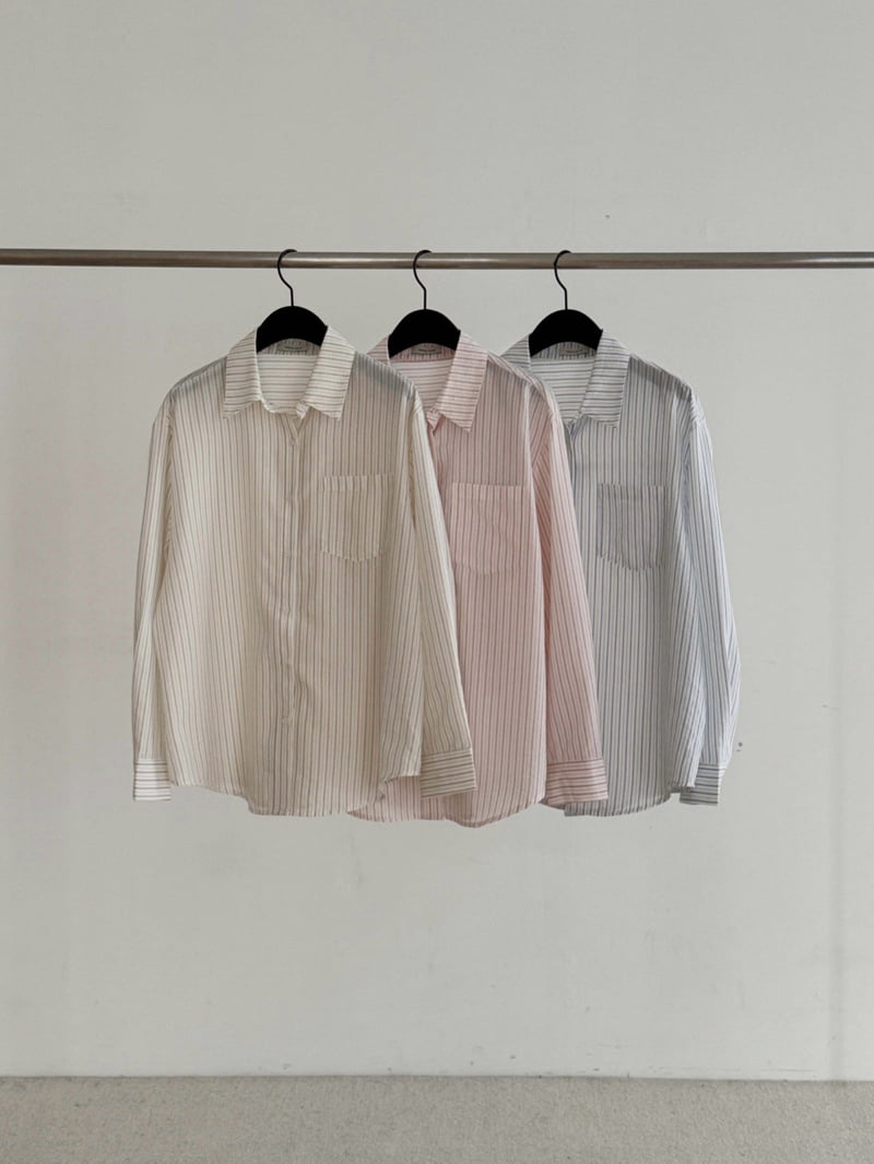 Dress Room - Korean Women Fashion - #momslook - Molly Stripe Shirt