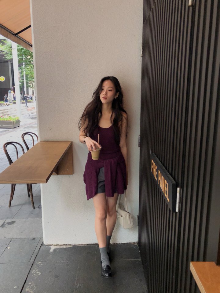 Dress Room - Korean Women Fashion - #momslook - Marron Knit Sleeveless Top - 8