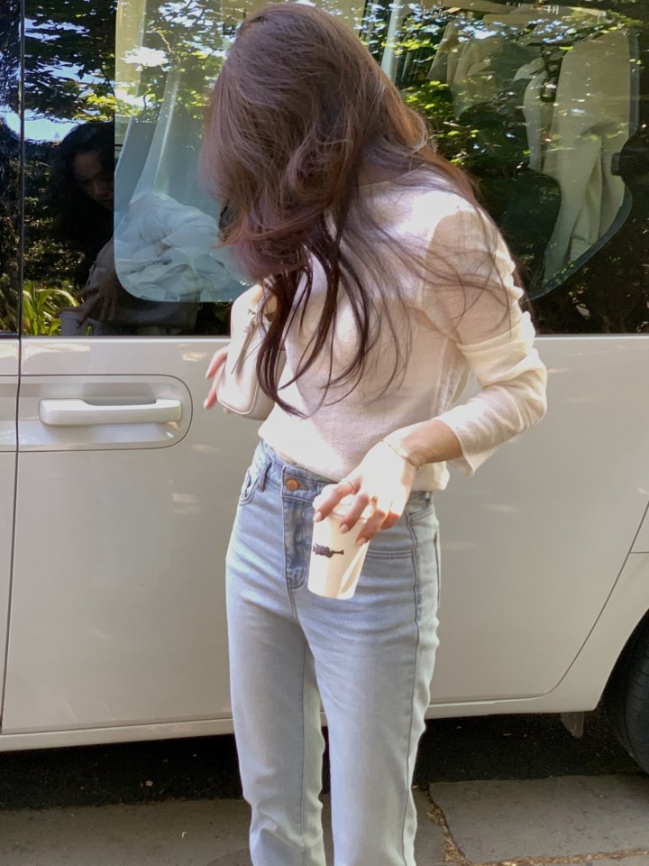 Dress Room - Korean Women Fashion - #momslook - Slim Flare Denim Pants - 2