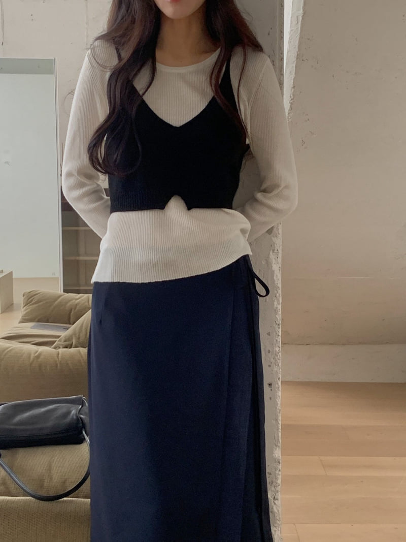 Dress Room - Korean Women Fashion - #momslook - Bona Knit Bustier - 9