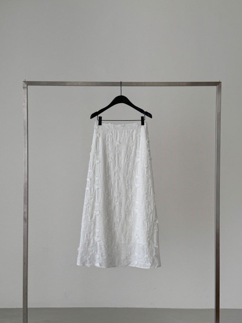 Dress Room - Korean Women Fashion - #momslook - Flower Cotton Skirt - 8