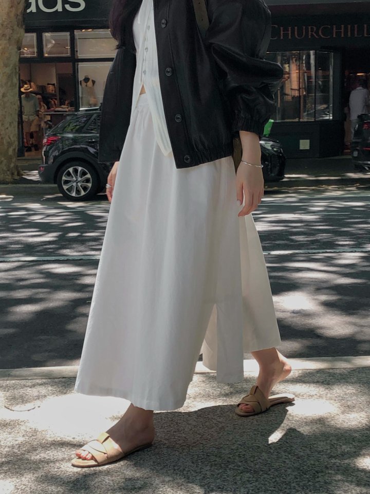 Dress Room - Korean Women Fashion - #restrostyle - Liz Cotton Slit Skirt - 6