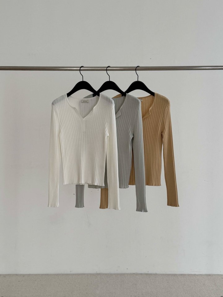 Dress Room - Korean Women Fashion - #thatsdarling - Ellie Henley Neck Ribbed Knit