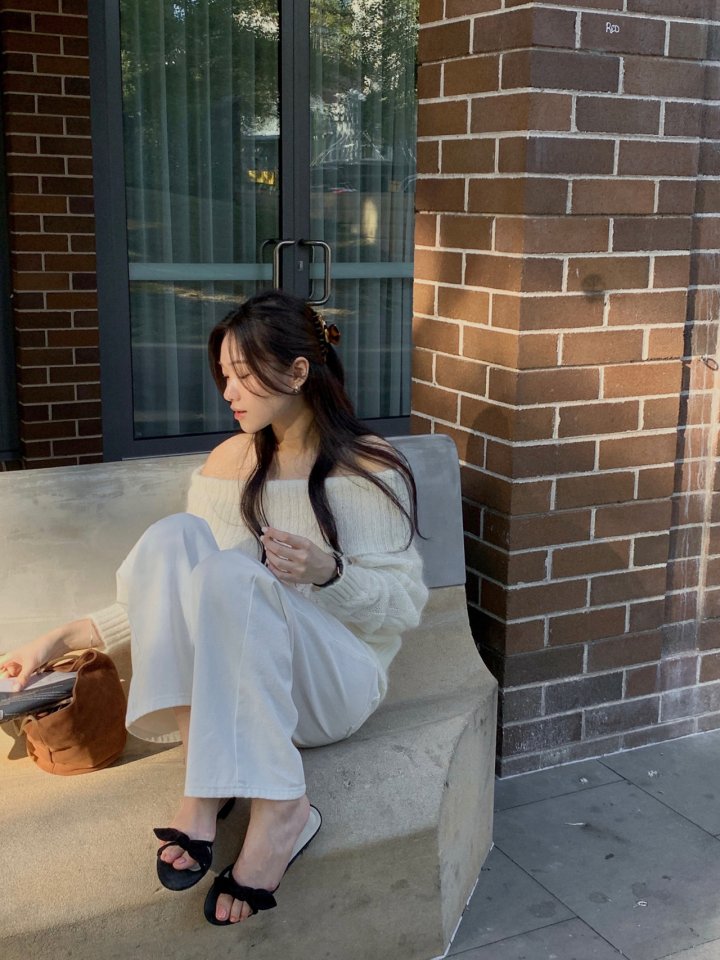 Dress Room - Korean Women Fashion - #womensfashion - Cable Off-Shoulder Wool Knit - 5