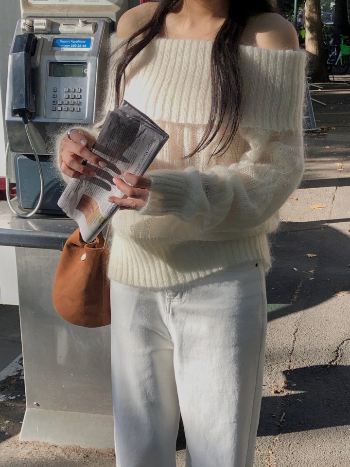 Dress Room - Korean Women Fashion - #womensfashion - Cable Off-Shoulder Wool Knit - 7