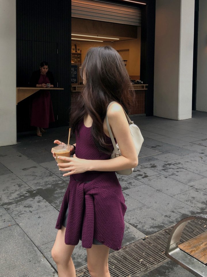 Dress Room - Korean Women Fashion - #womensfashion - Marron Knit Sleeveless Top - 5