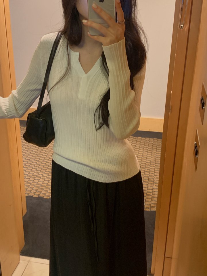 Dress Room - Korean Women Fashion - #womensfashion - Ellie Henley Neck Ribbed Knit - 6