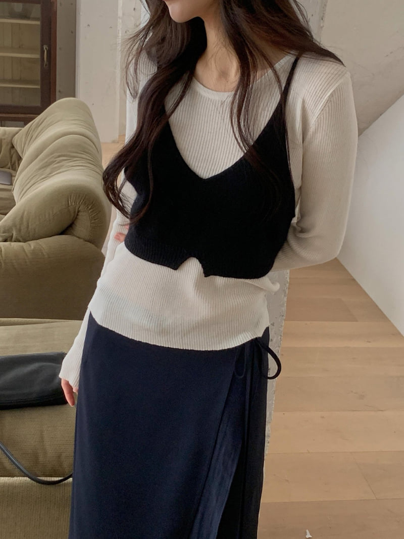 Dress Room - Korean Women Fashion - #womensfashion - Bona Knit Bustier - 8