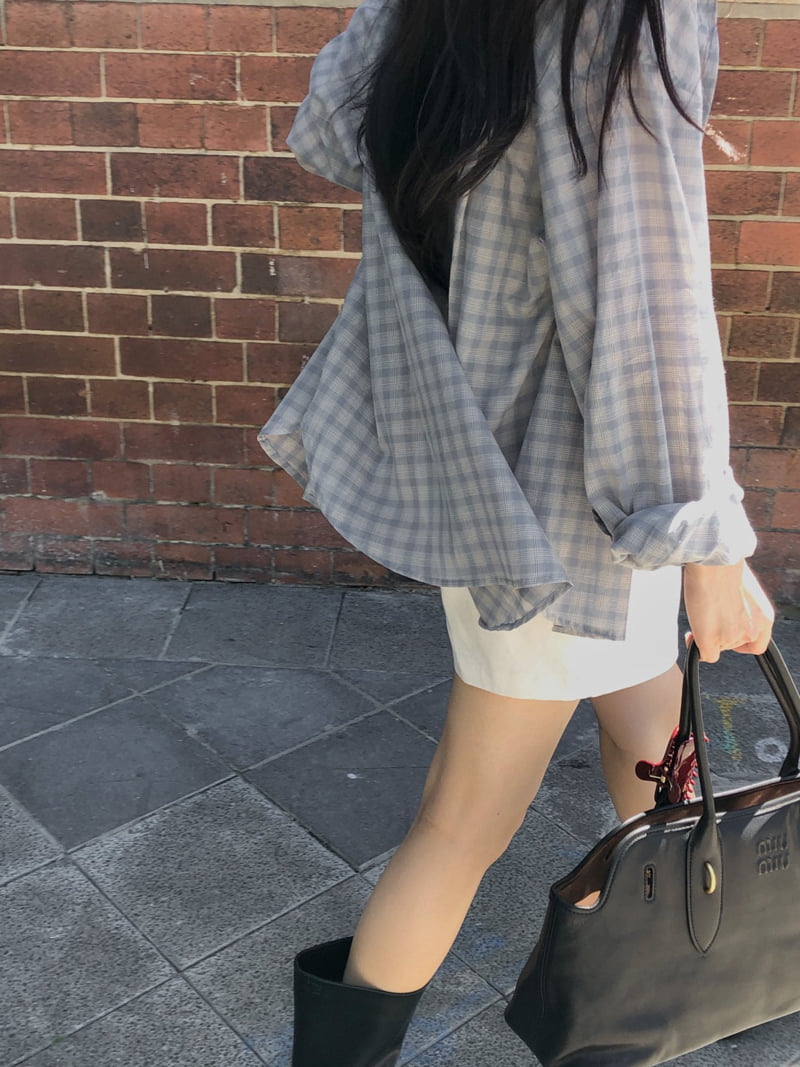 Dress Room - Korean Women Fashion - #womensfashion - Blooming Check Shirt