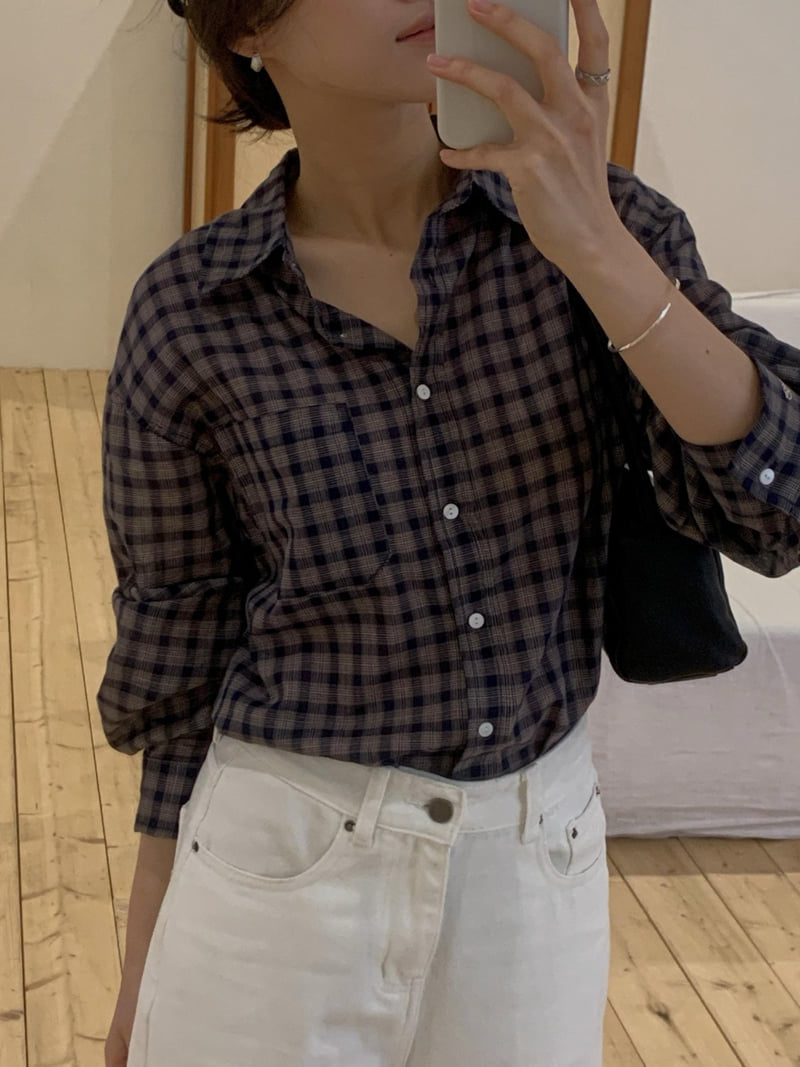 Dress Room - Korean Women Fashion - #womensfashion - Blooming Check Shirt - 5