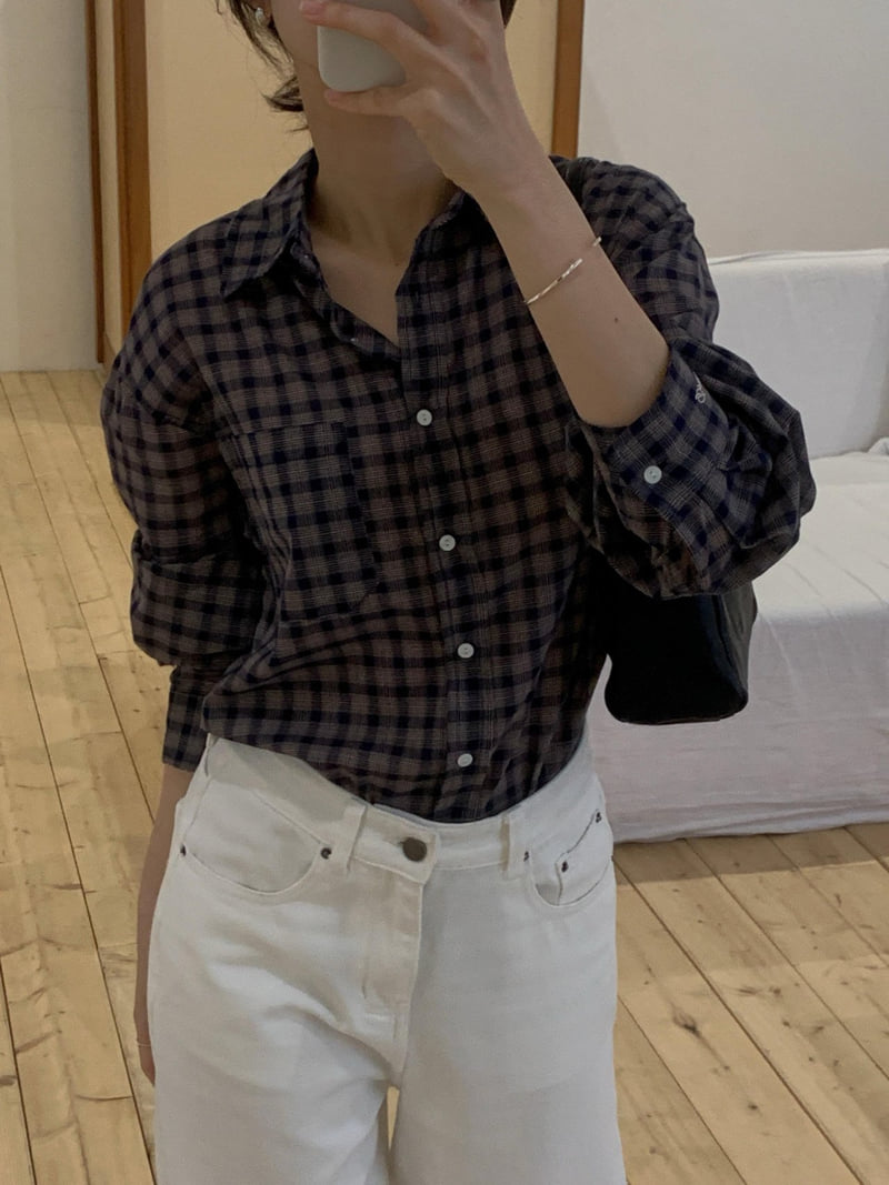 Dress Room - Korean Women Fashion - #womensfashion - Blooming Check Shirt - 7