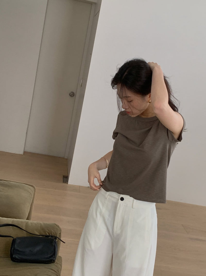 Dress Room - Korean Women Fashion - #womensfashion - Cotton Stitch Tee - 6