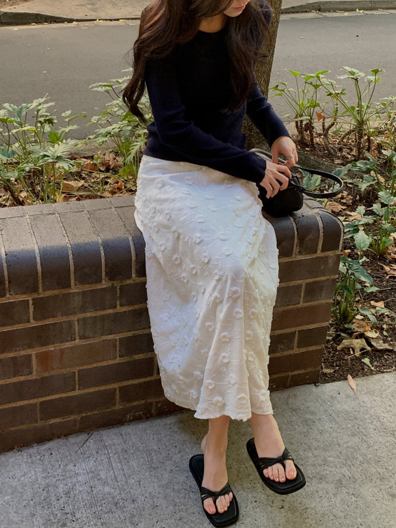 Dress Room - Korean Women Fashion - #womensfashion - Flower Cotton Skirt - 2