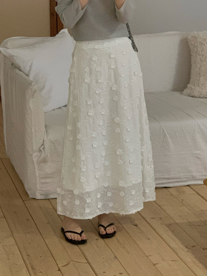 Dress Room - Korean Women Fashion - #womensfashion - Flower Cotton Skirt - 6