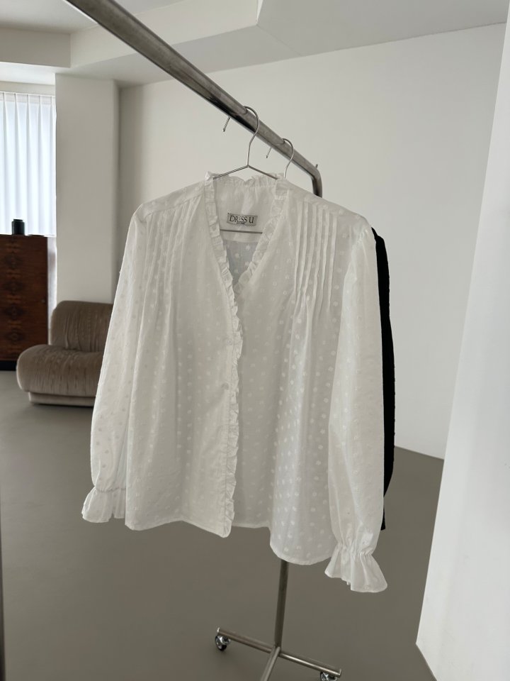 Dress U - Korean Women Fashion - #momslook - Embroidered Pintuck Blouse - 3
