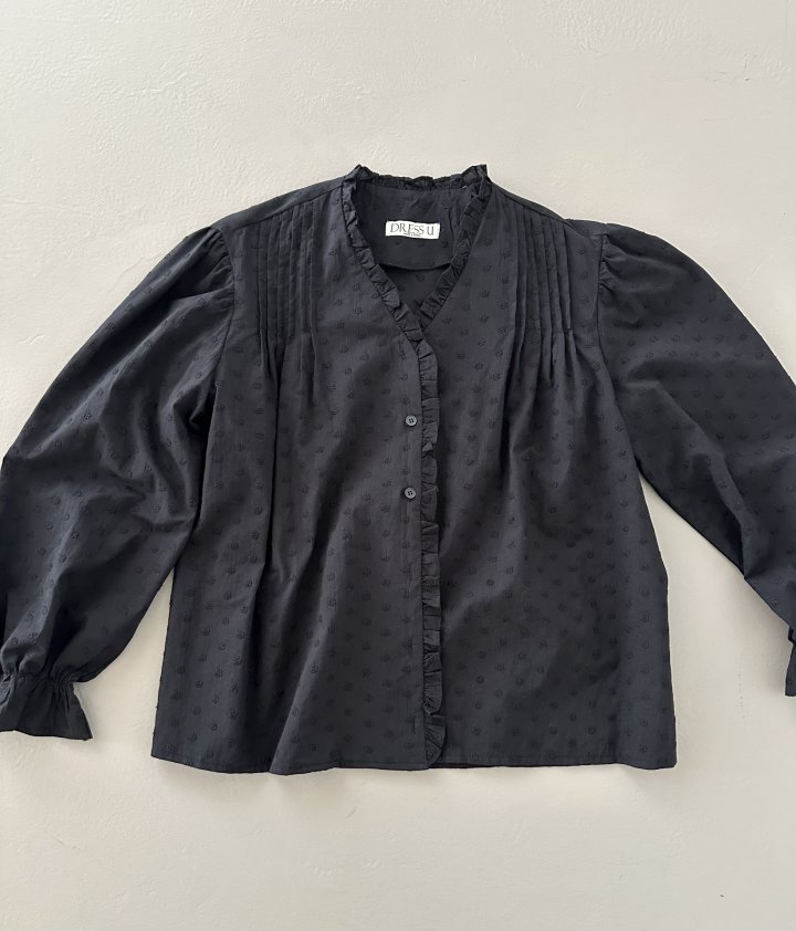 Dress U - Korean Women Fashion - #momslook - Embroidered Pintuck Blouse - 5