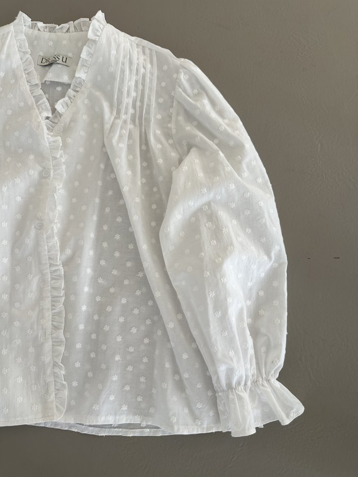 Dress U - Korean Women Fashion - #momslook - Embroidered Pintuck Blouse - 7