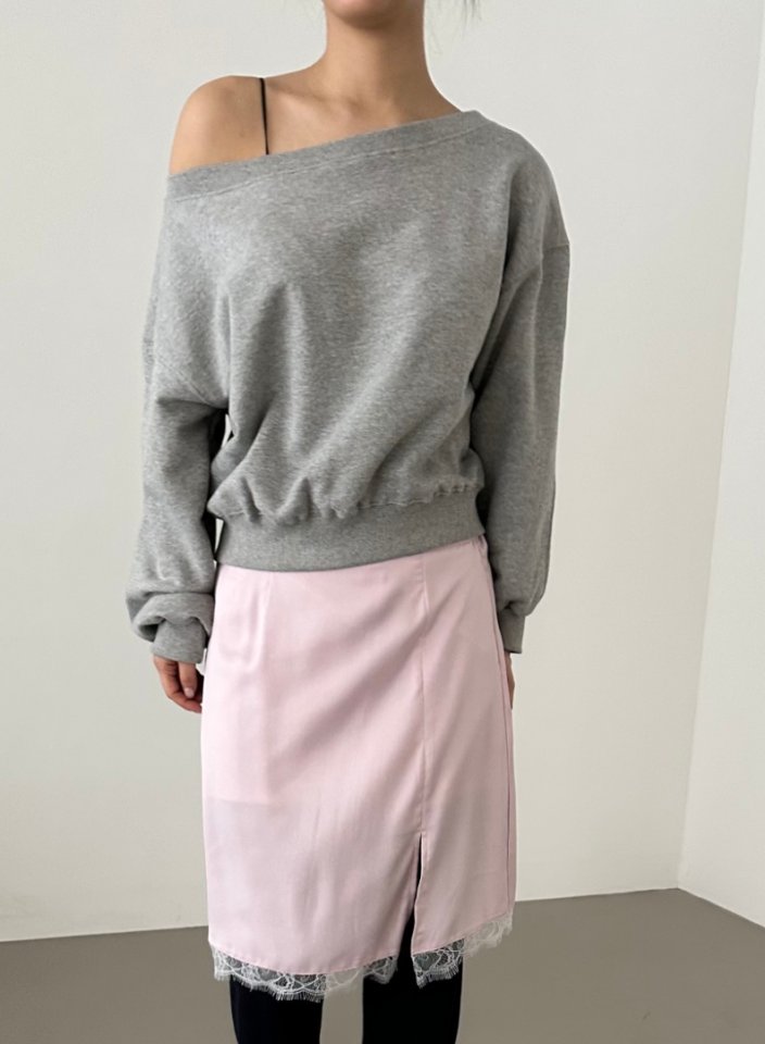 Dress U - Korean Women Fashion - #momslook - Lace Slit Skirt - 11
