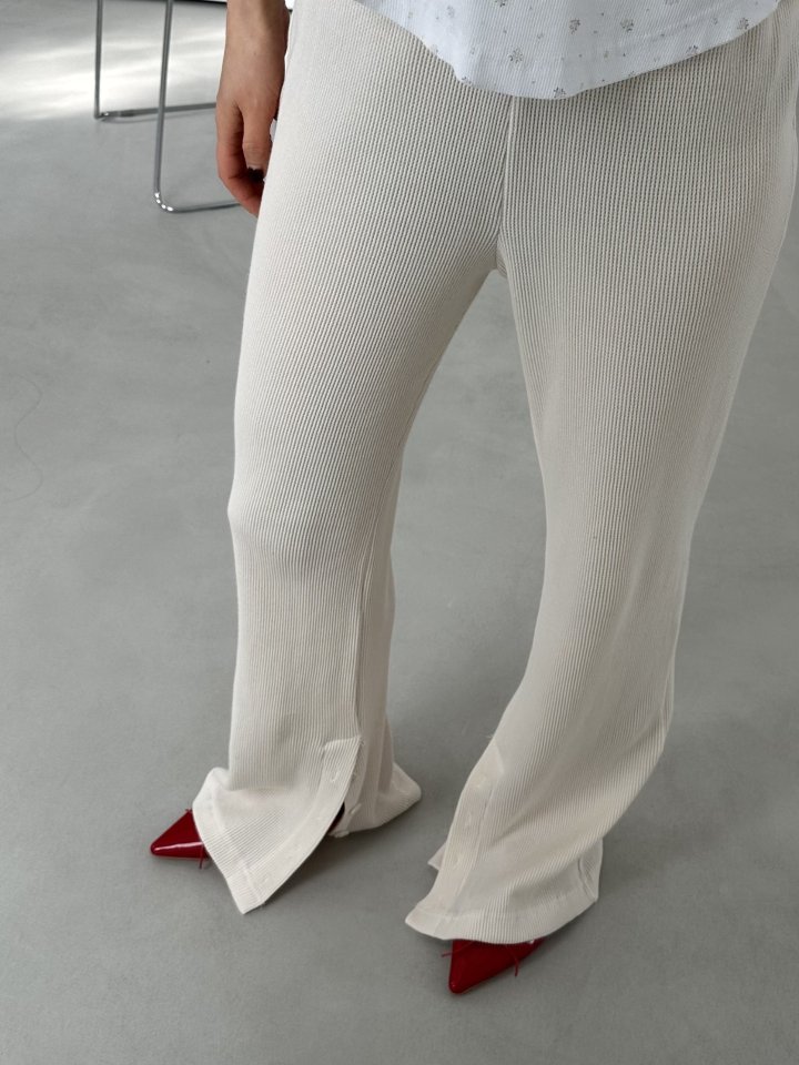 Dress U - Korean Women Fashion - #momslook - Waffle Button Bootcut Pants - 11