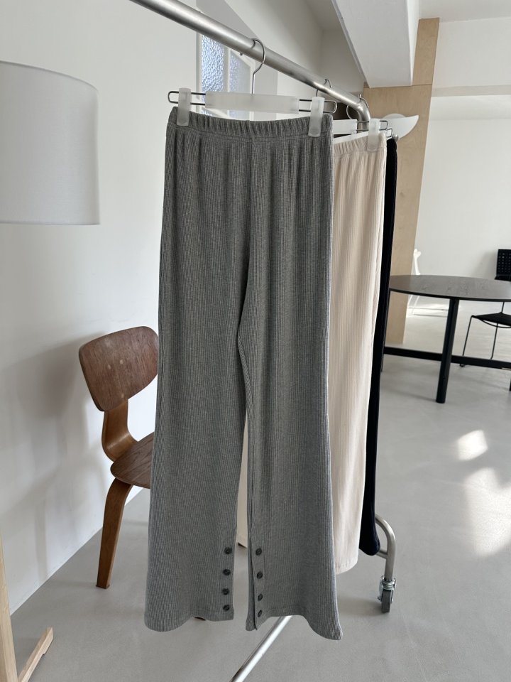 Dress U - Korean Women Fashion - #womensfashion - Waffle Button Bootcut Pants - 4