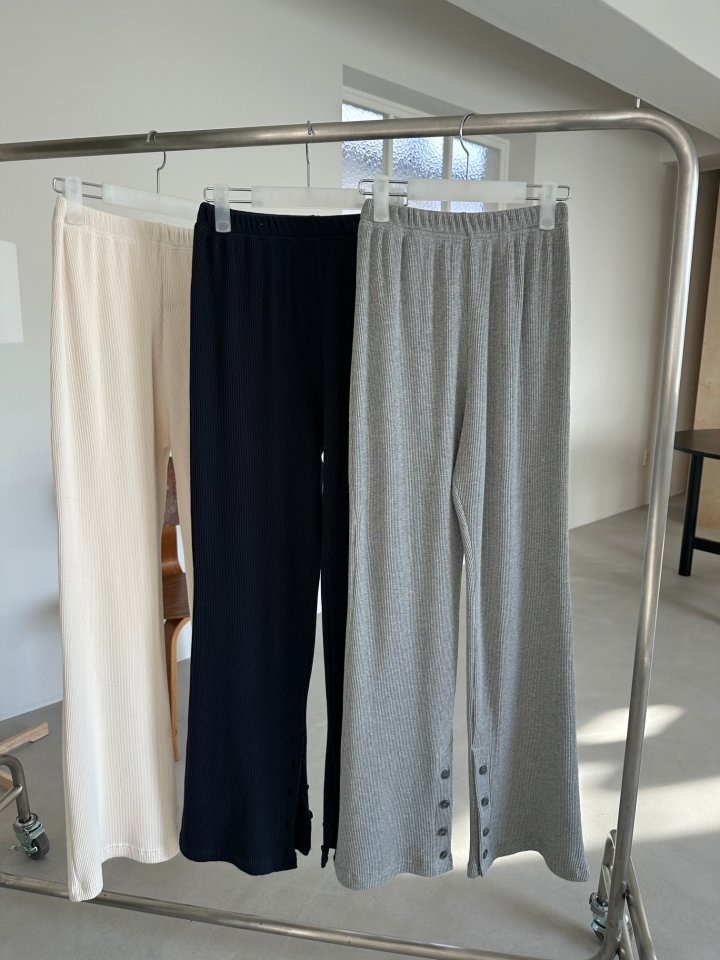 Dress U - Korean Women Fashion - #momslook - Waffle Button Bootcut Pants - 8