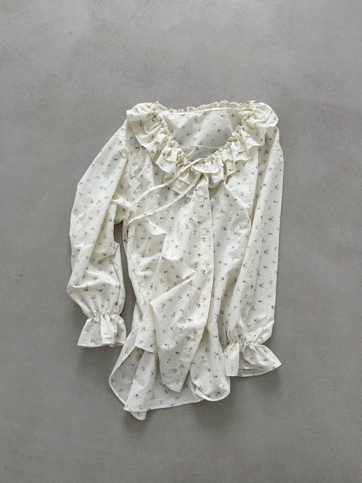 Dress U - Korean Women Fashion - #momslook - Ruffle Frill Flower Blouse - 10