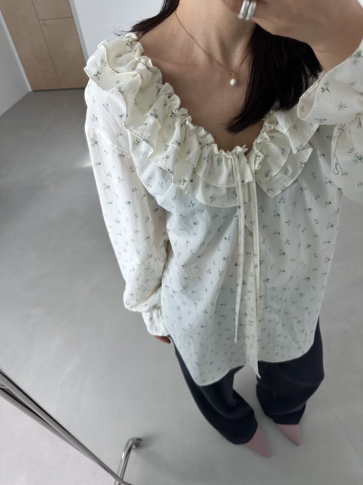 Dress U - Korean Women Fashion - #momslook - Ruffle Frill Flower Blouse - 11