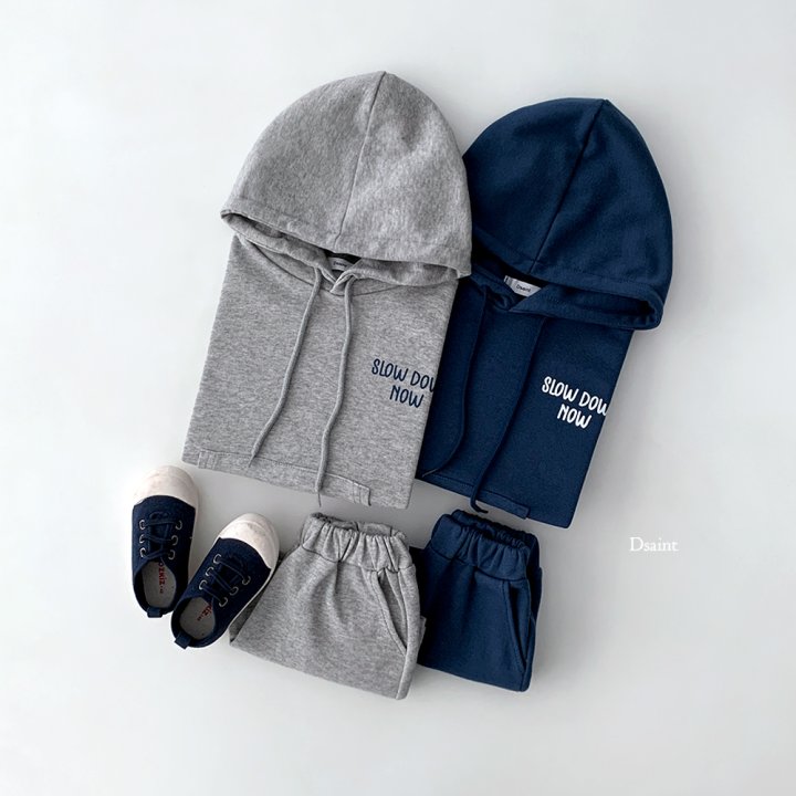 Dsaint - Korean Children Fashion - #kidzfashiontrend - Slow Down Hoodie Set - 4