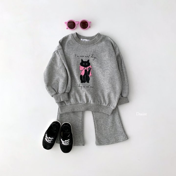 Dsaint - Korean Children Fashion - #childofig - Kitty Ribbon Flare Set - 9