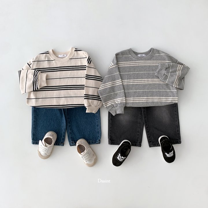 Dsaint - Korean Children Fashion - #childofig - Simple Stripe Sweatshirt - 8
