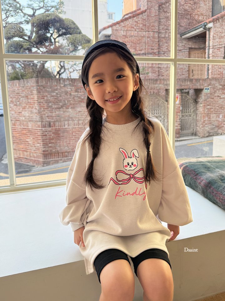 Dsaint - Korean Children Fashion - #childofig - Cute Bunny Ribbon Panel Sweatshirt - 3