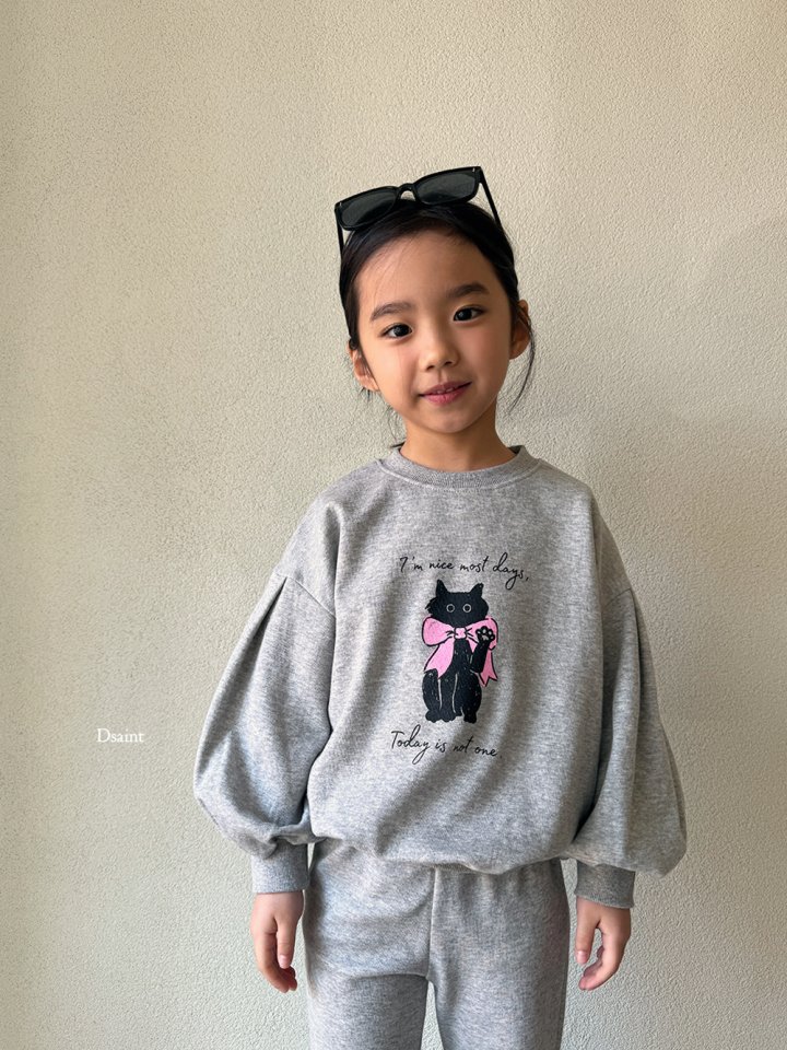 Dsaint - Korean Children Fashion - #childrensboutique - Kitty Ribbon Flare Set - 10
