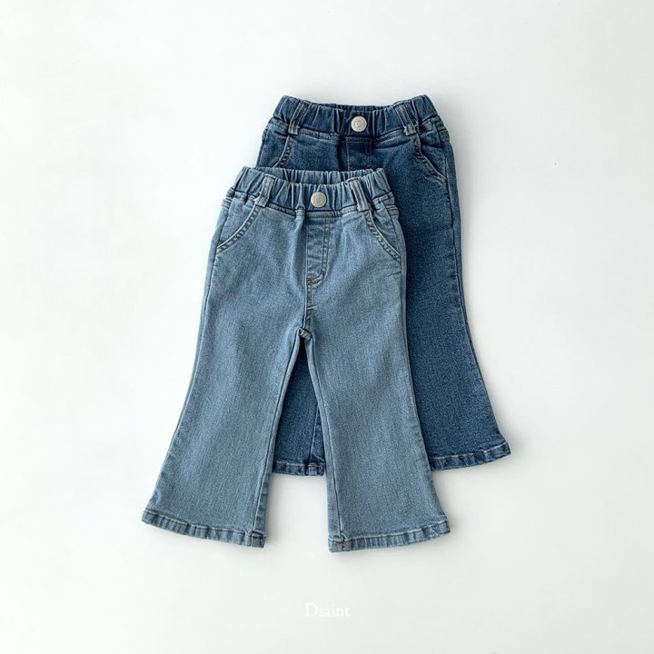 Dsaint - Korean Children Fashion - #discoveringself - Line! Bootcut Denim Pants - 3