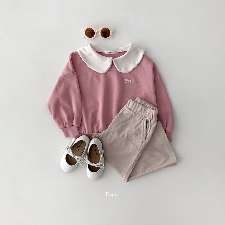 Dsaint - Korean Children Fashion - #discoveringself - Round Ribbon Collar Sweatshirt - 9
