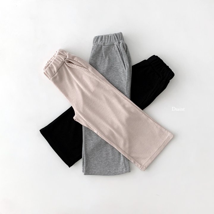 Dsaint - Korean Children Fashion - #discoveringself - Flowy Daily Ribbed Pants - 3